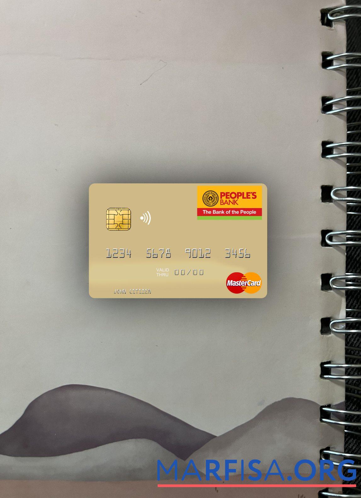Realistic Sri Lanka People’s Bank mastercard photolook front example